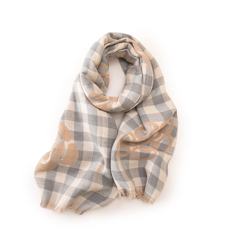 Women's Elegant Basic Streetwear Plaid Imitation Cashmere Scarf