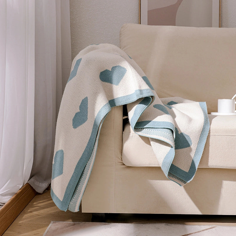 Casual Cute Stripe Heart Shape Acrylic Blanket Bedding