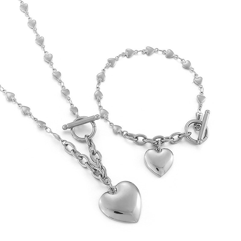 Titanium Steel 18K Gold Plated Fashion Heart