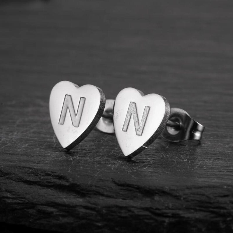 1 Pair Fashion Letter Heart Shape Plating 304 Stainless Steel 18K Gold Plated Ear Studs