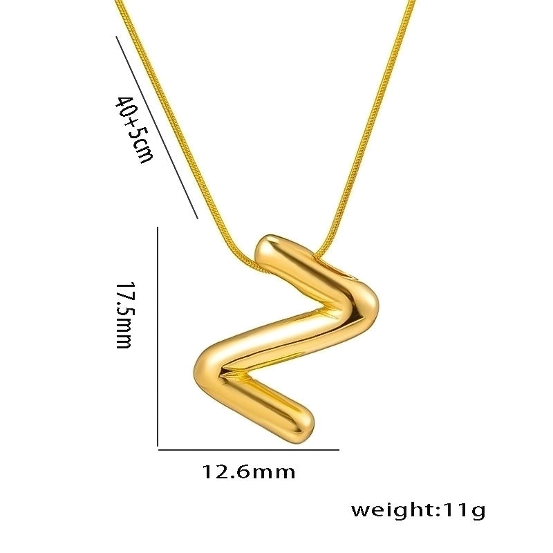 Titanium Steel Minimalist Letter Plating Pendant Necklace