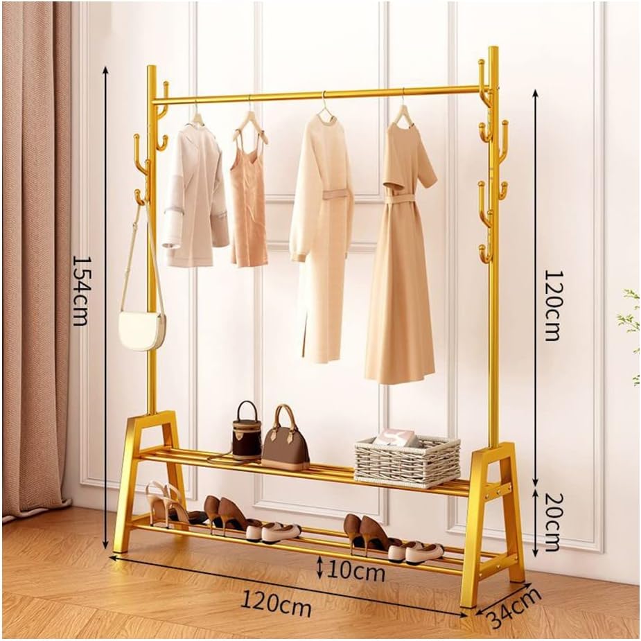 Multi-Functional Heavy Duty Bedroom Clothing Rack. Freestanding Closet Wardrobe Rack. Metal Frame