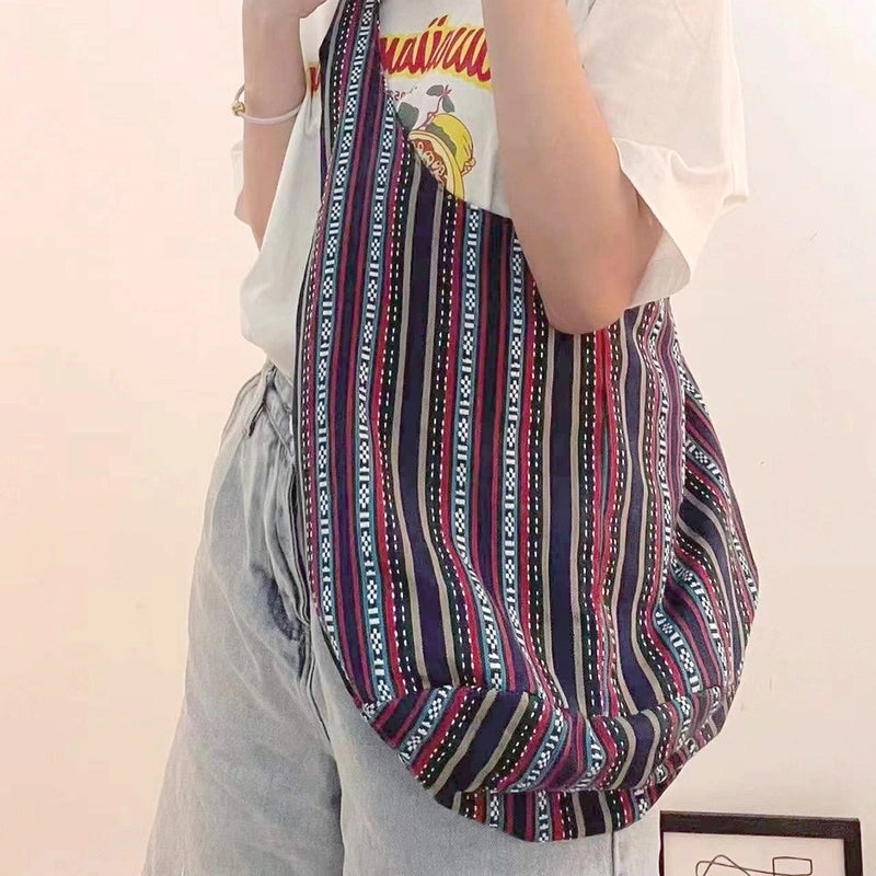Women's Large Canvas Elegant Vacation Shoulder Bag Canvas Bag Tote Bag