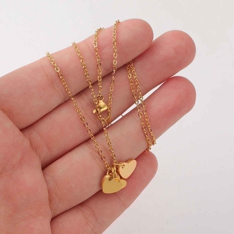 Stainless Steel 18K Gold Plated Minimalist Commute Heart Shape None Pendant Necklace