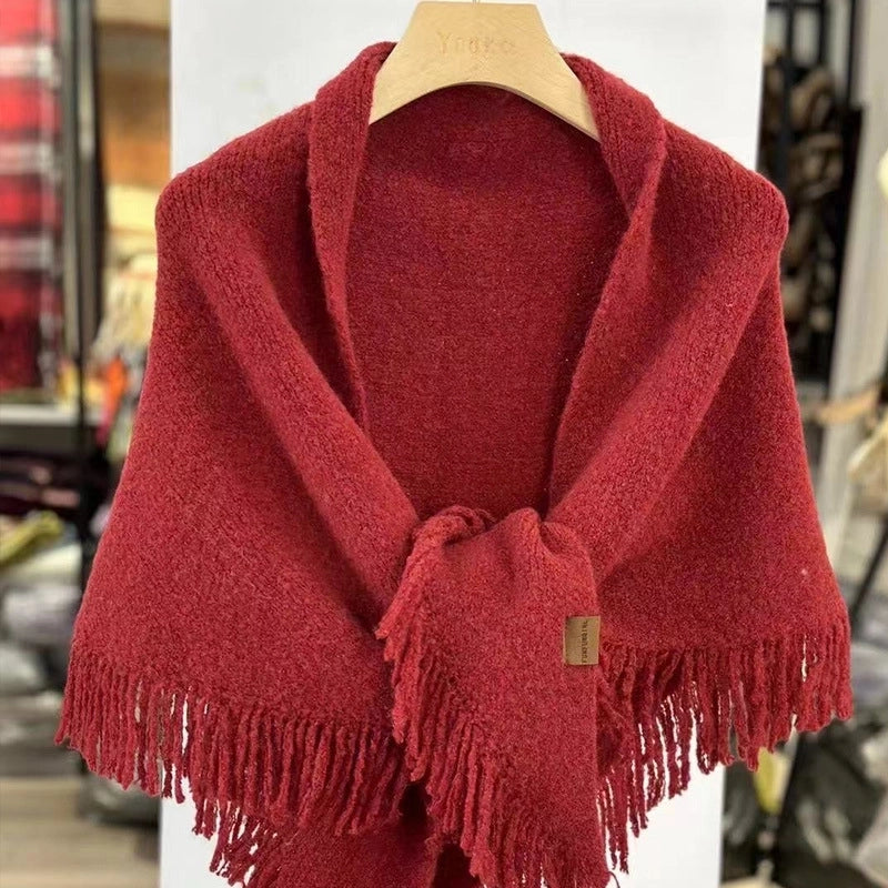 Unisex Minimalist Solid Color Wool Blend Scarf