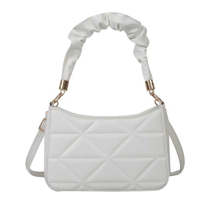 Women's Pu Leather Solid Color Cute Pillow Shape Zipper Shoulder Bag Crossbody Bag