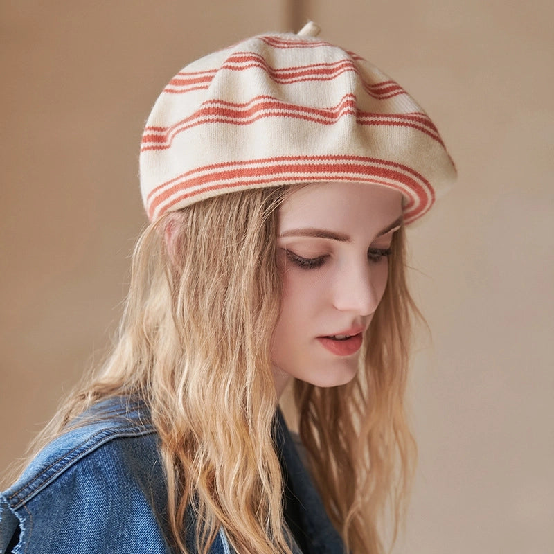 Women's Cute Stripe Beret Hat
