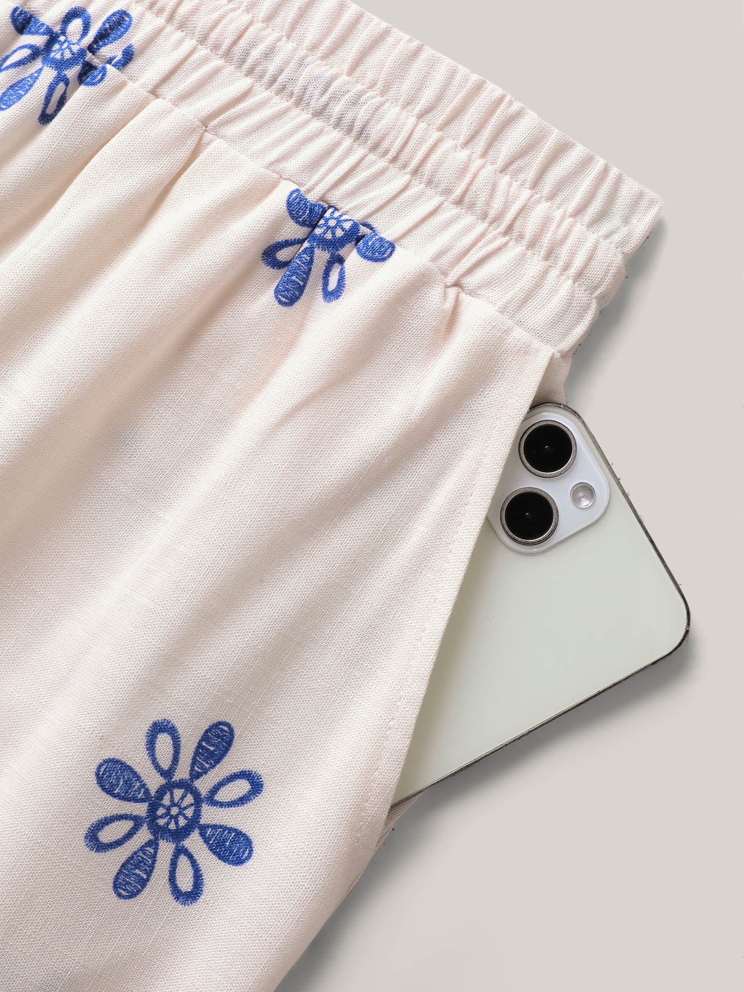 Floral Print Wide-Leg Pants