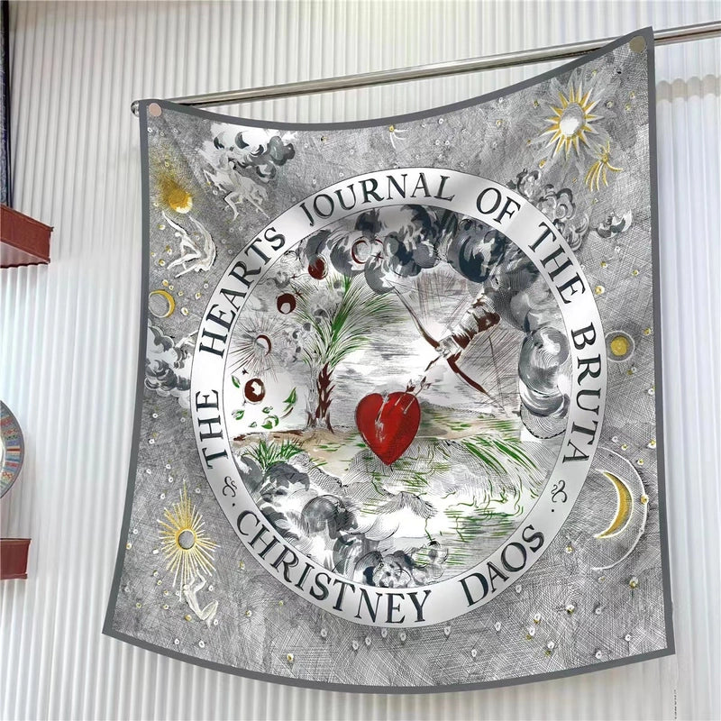 New High Quality Twill Forged Large Square Fashion 90*90cm Printed Silk Scarf Sunscreen Shawl Scarf