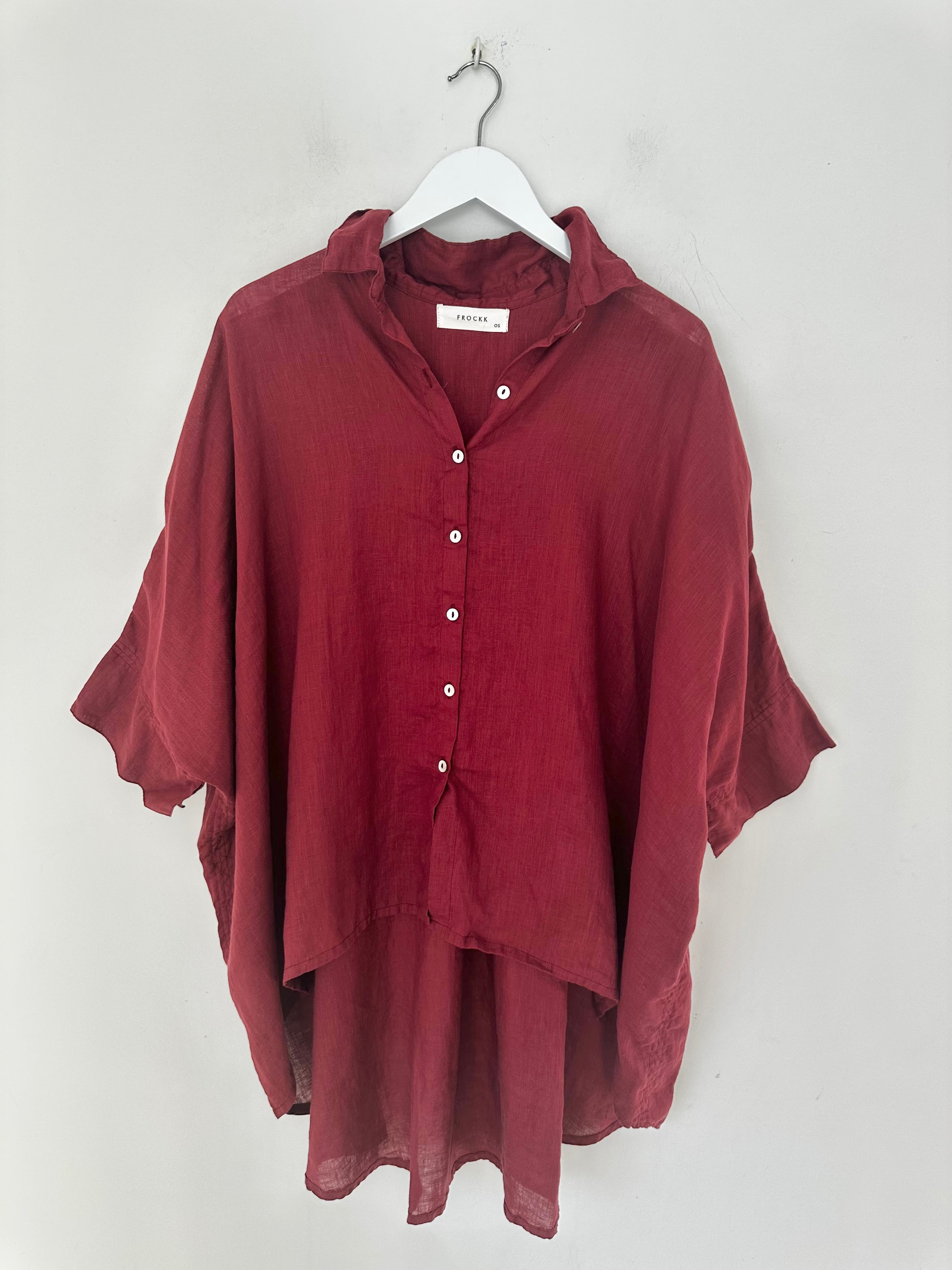 issey shirt -  wine linen