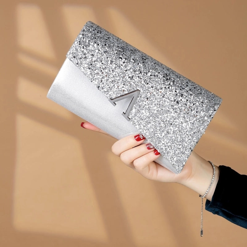 New In Stock Sequins PU Clutch Bag Women Fashion Evening Bag Prom Party Women's Bag