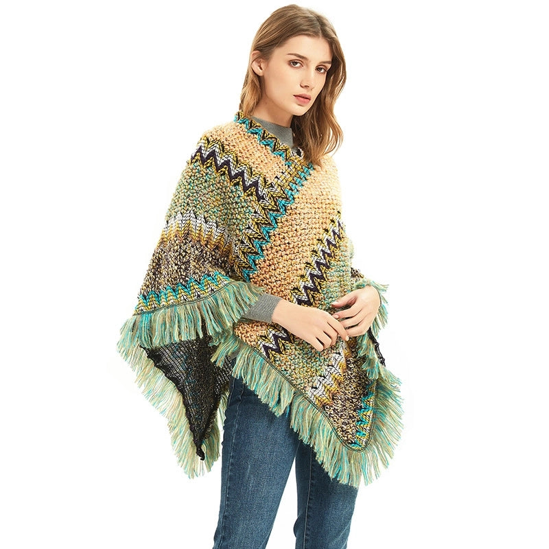 Unisex Streetwear Stripe Acrylic Tassel Shawl