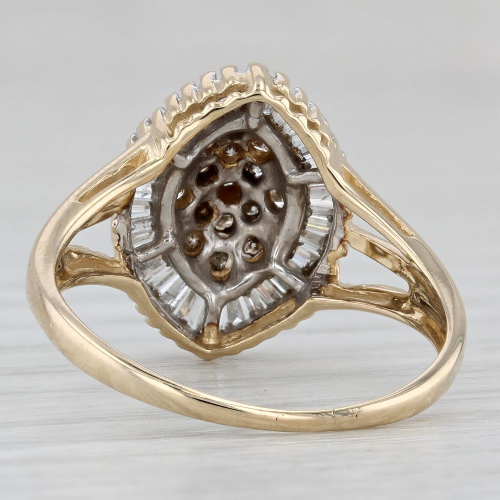 0.50ctw Diamond Cluster Halo Ring 14k Yellow Gold Size 7.5