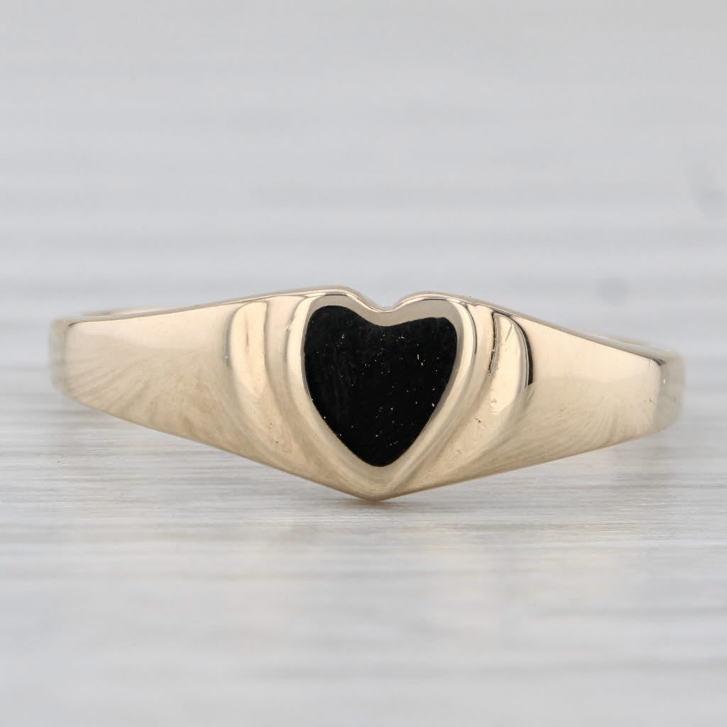 Engravable Heart Ring 10k Yellow Gold Size 5.25 Keepsake Promise Band