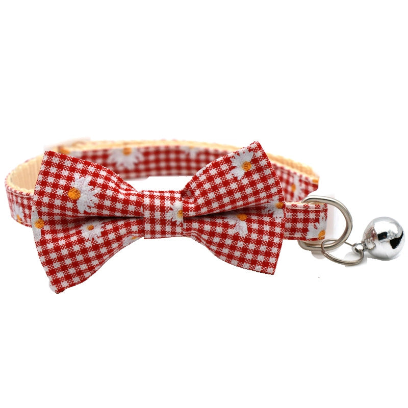 Sweet Cotton Polyester Lattice Pet Collar
