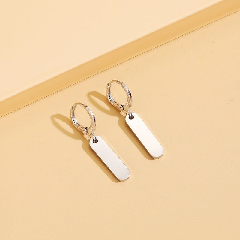 Fashion Simple Stainless Steel Earrings Geometric Drop Earrings