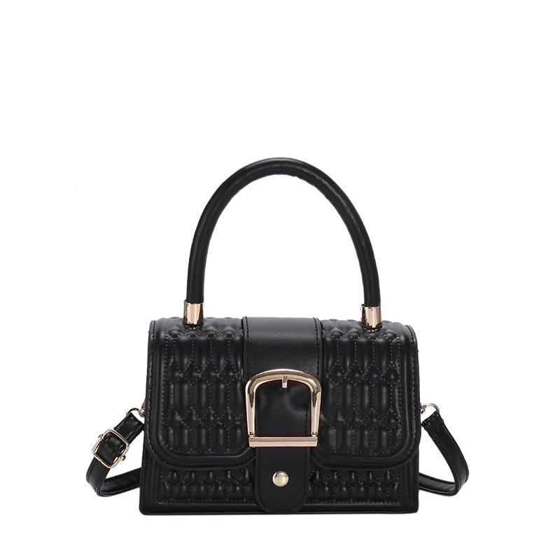 Women's Medium Pu Leather Solid Color Fashion Square Lock Clasp Crossbody Bag