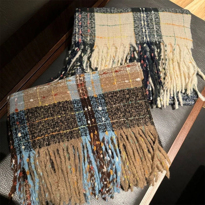 Unisex Sweet Stripe Polyester Knitting Scarf