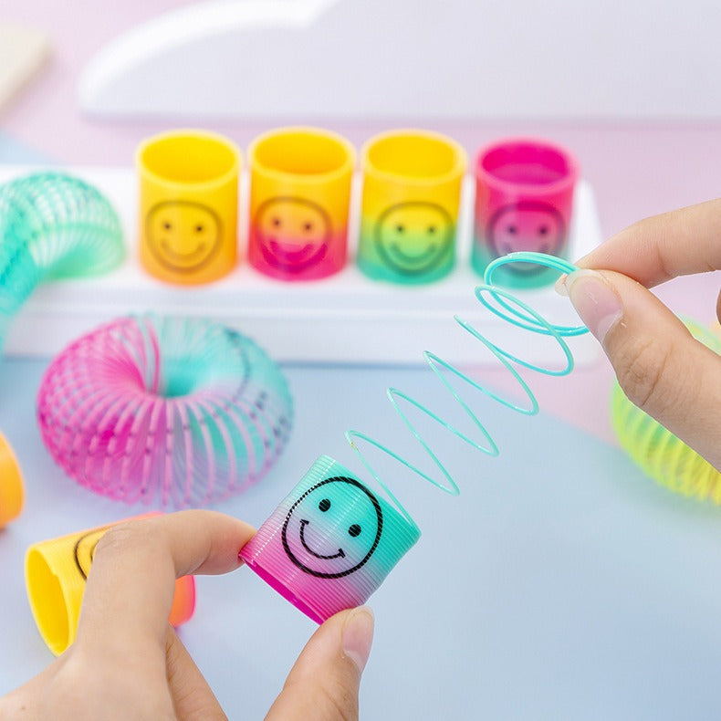 Mini Smiling Face Rainbow Circle Spring Toy
