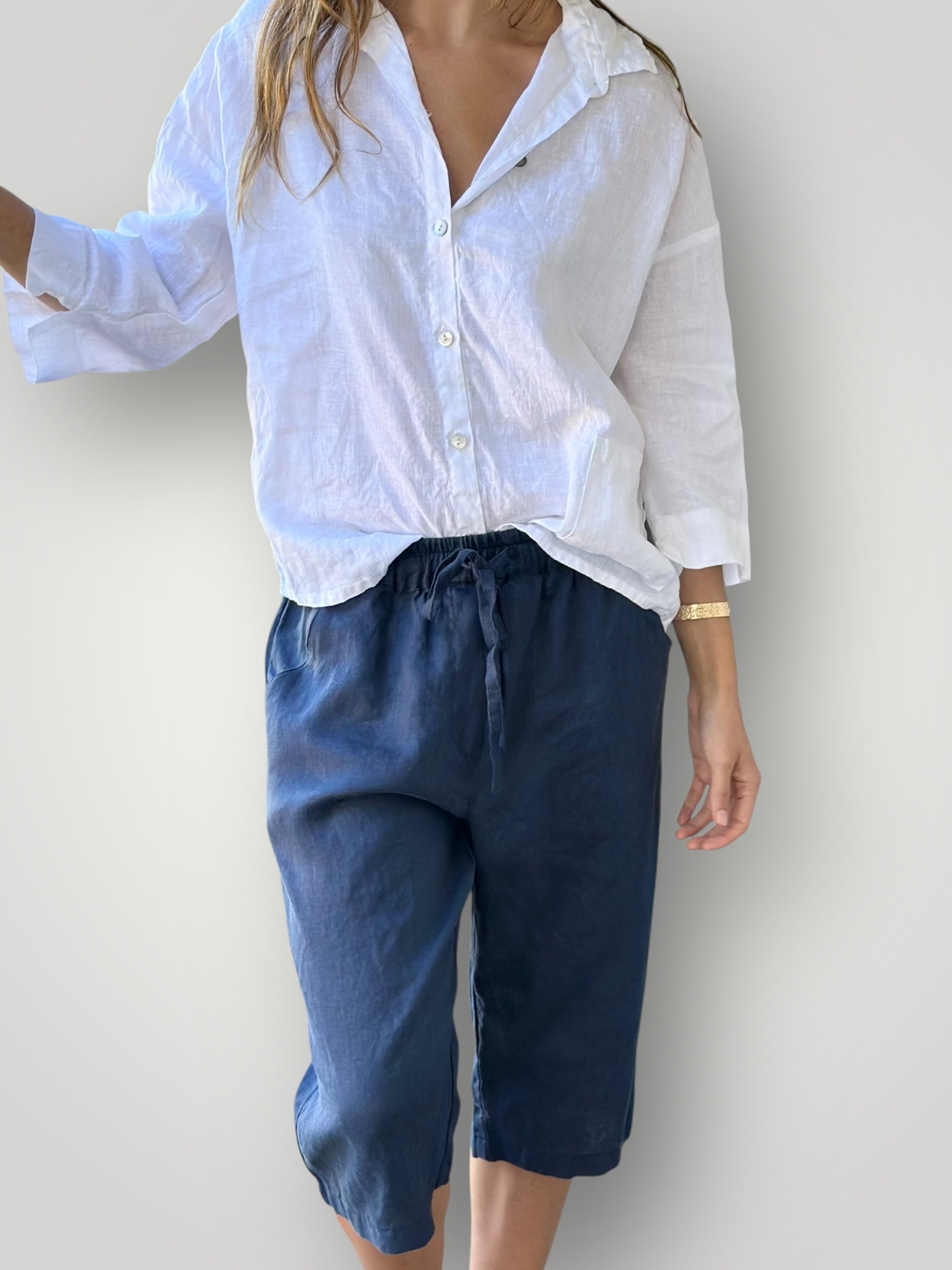 billy short - navy linen