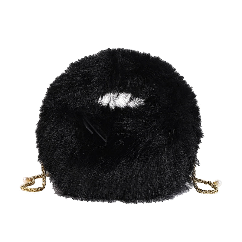 Women's Medium Plush Solid Color Classic Style Streetwear Square Zipper Crossbody Bag