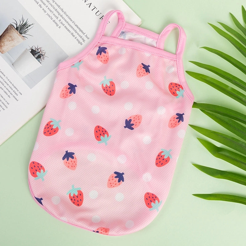 Cute Sweet Polyester Cartoon Fruit Pet Clothing