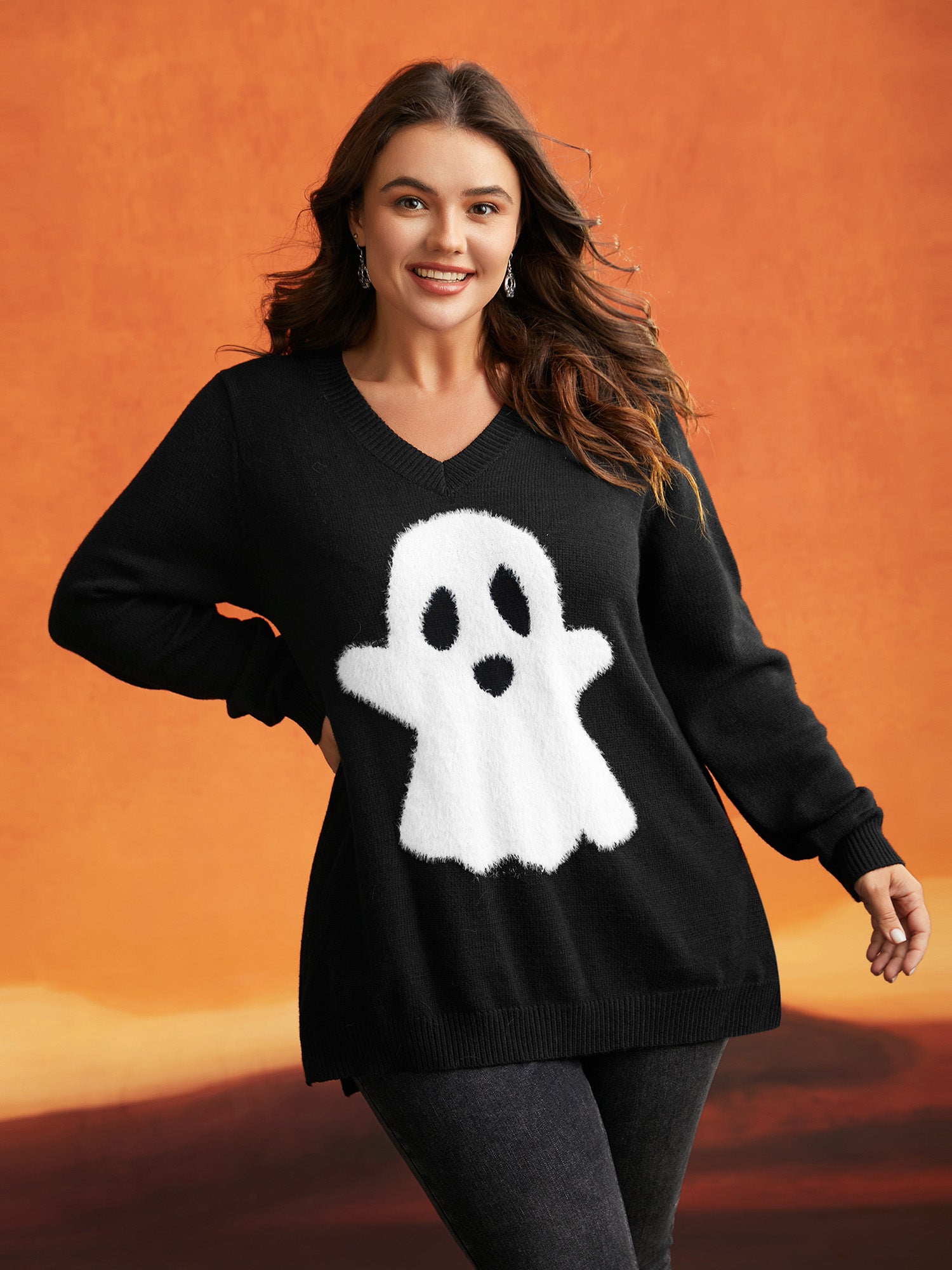 Mink Touch Ghost Printed Pullover