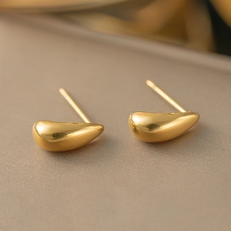 1 Pair Minimalist Solid Color Plating 304 Stainless Steel 18K Gold Plated Ear Studs
