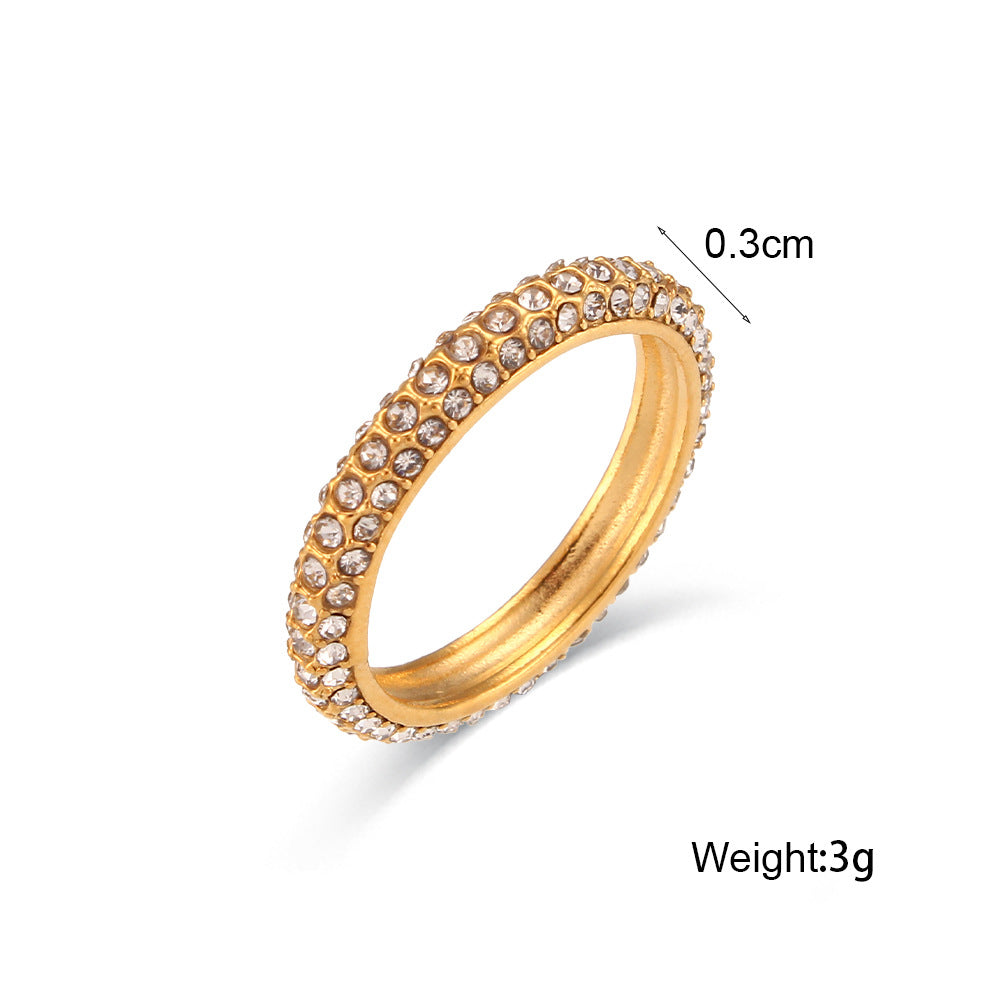 Women Fashion Geometric Stainless Steel 18K Gold Plated Rings