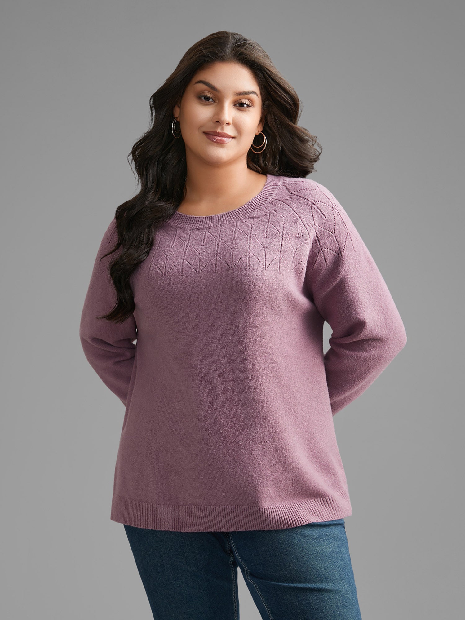 Supersoft Essentials Solid Pointelle Knit Pullover