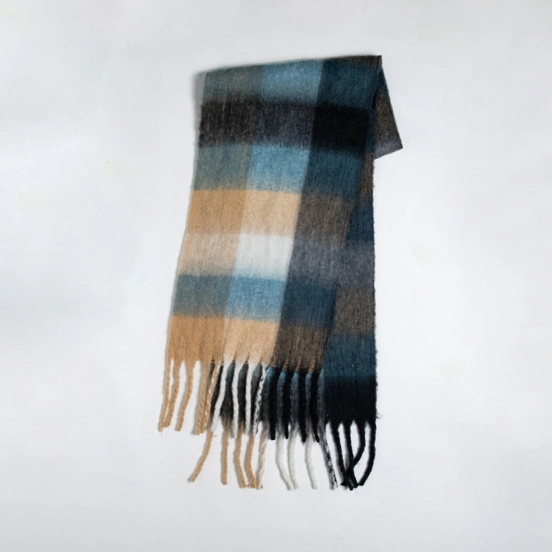 Women's Sweet Color Block Polyester Scarf