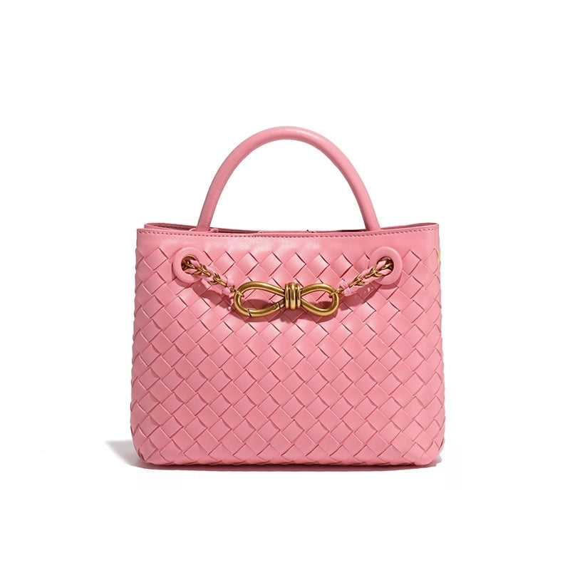Women's Medium Pu Leather Solid Color Streetwear Square Magnetic Buckle Tote Bag