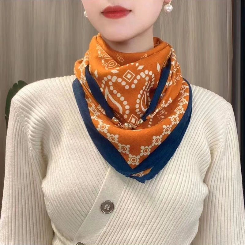 Women's Streetwear Printing Cotton And Linen Silk Scarf