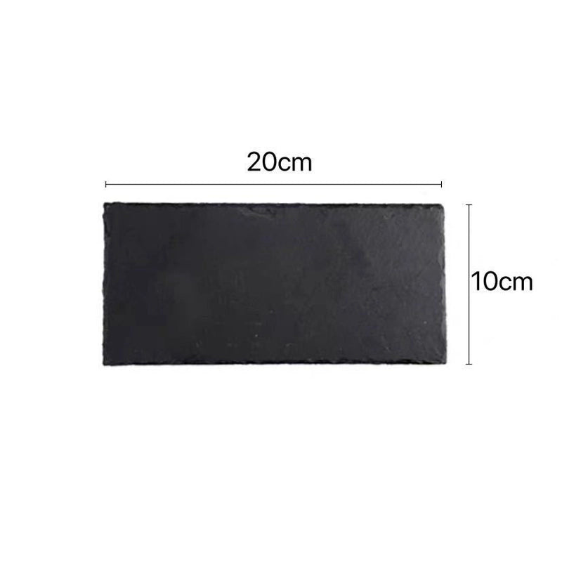 Slate Dinner Plate Dessert Sushi Plate Western Food Black Slate Plate Tableware Flat Plate Barbecue Steak Plate