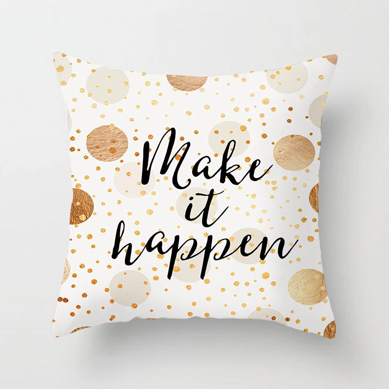 Minimalist Letter Polyester Pillow Cases Couch & Sofa Decor