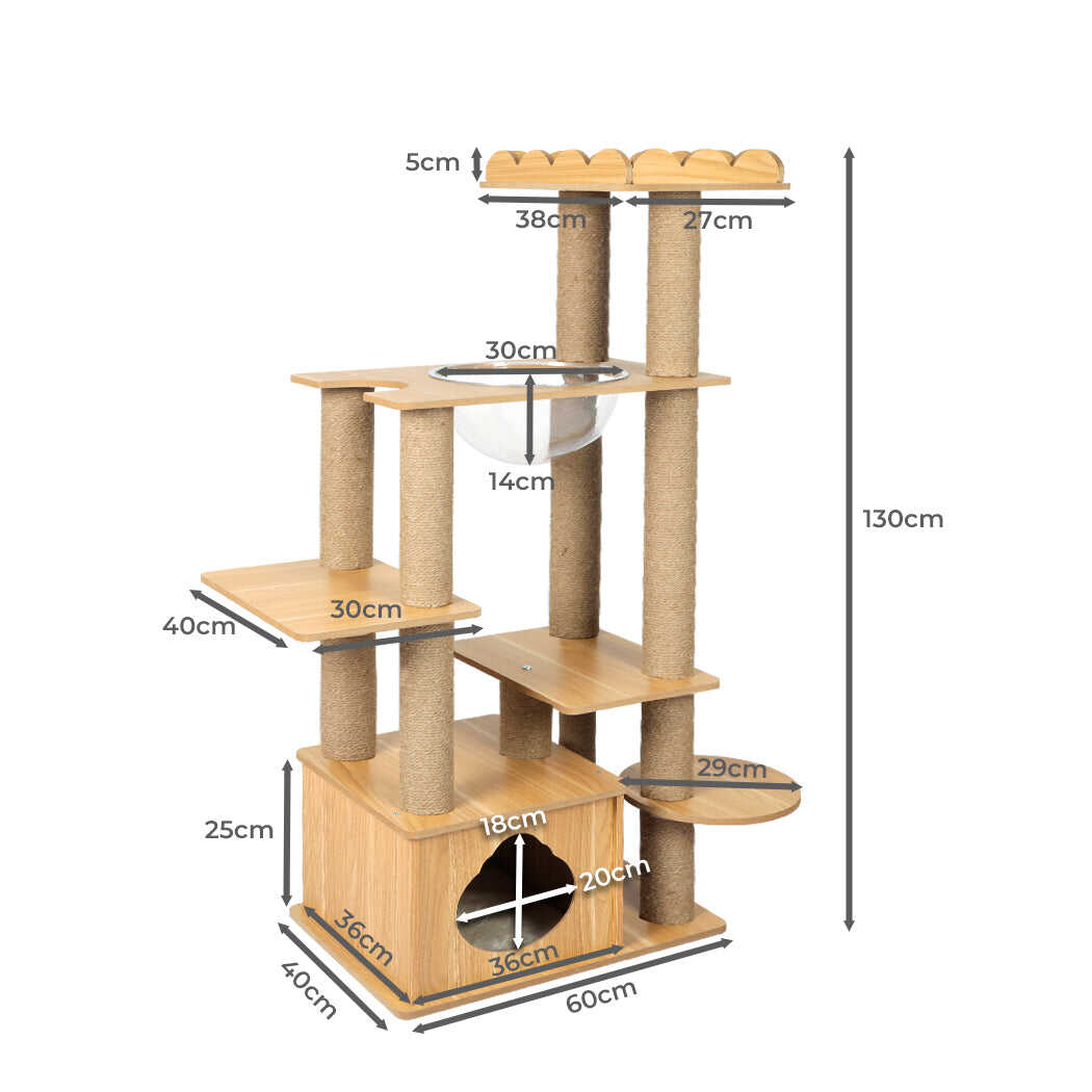 130cm Cat Scratching Post/Tree/Condo - Wood