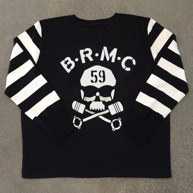 Retro sleeve striped round neck Casual T-shirt