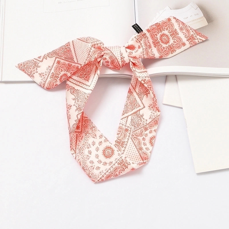Women's Sweet Polka Dots Heart Shape Satin Printing Silk Scarves