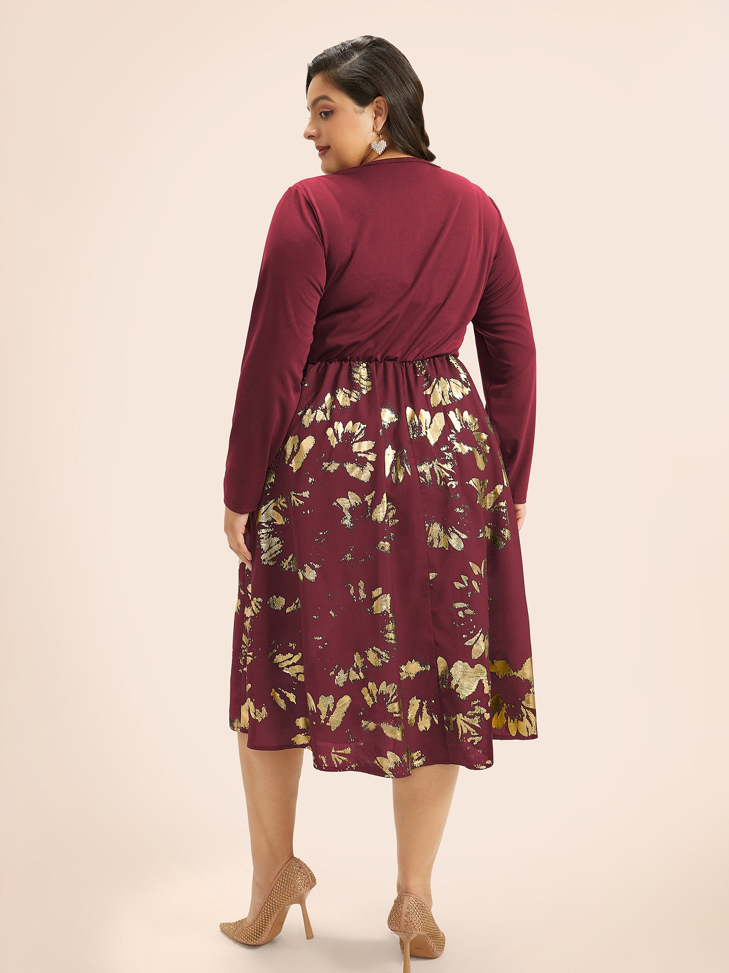 Brush Glitter Pocket Patchwork Dress