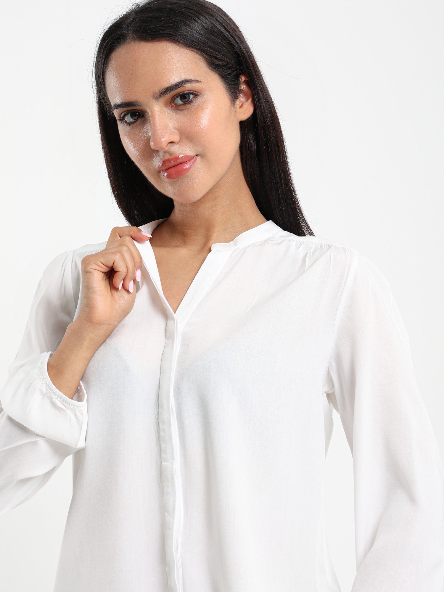 V-Neck Long Sleeve Blouse