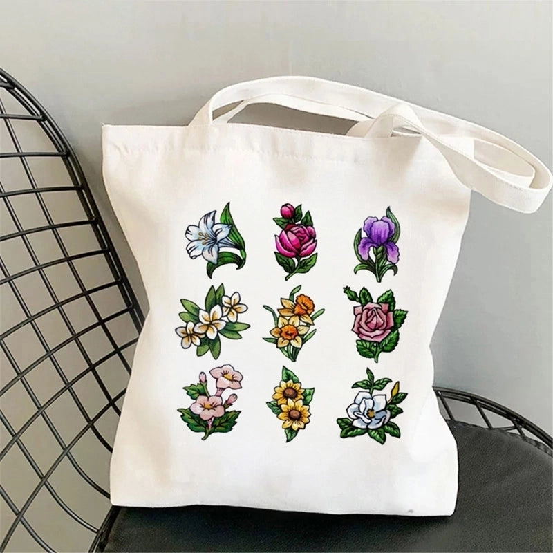 Women's Minimalist Flower Shopping Bags