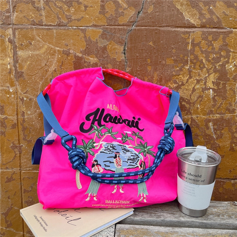 Women's Medium Polyester Animal Plant Streetwear Square Open Shopping Bags