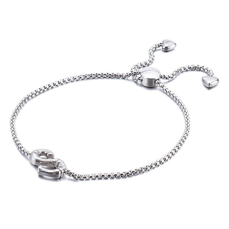 Casual Minimalist Letter Heart Shape Stainless Steel 18K Gold Plated Bracelets In Bulk