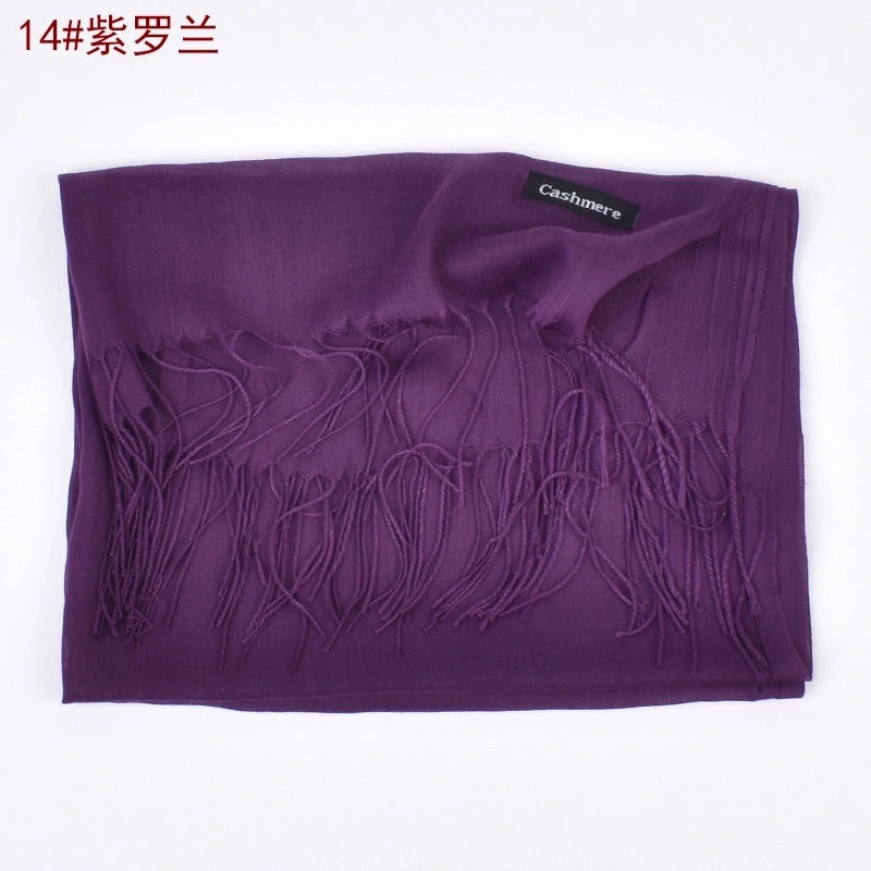 Women's Fashion Tassel Solid Color Imitation Cashmere Winter Scarves