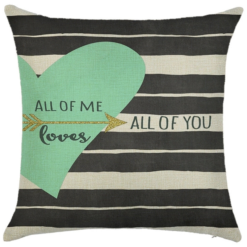 Minimalist Classic Style Commute Letter Ocean Linen Pillow Cases