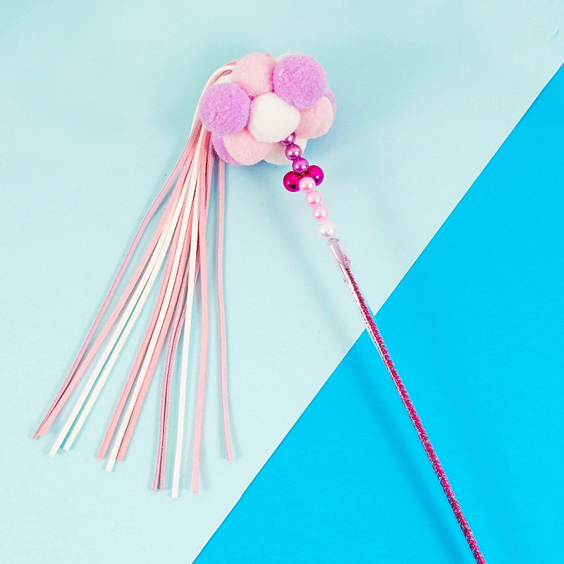 Upgrade Glue Suction Cup Steel Wire Rod Feather Tease Cat Stick Cat Self-Hi Relief Mi Toy Supplies