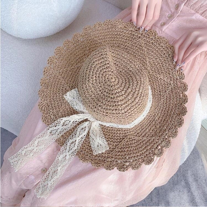 Women's Vacation Minimalist Bow Knot Big Eaves Sun Hat