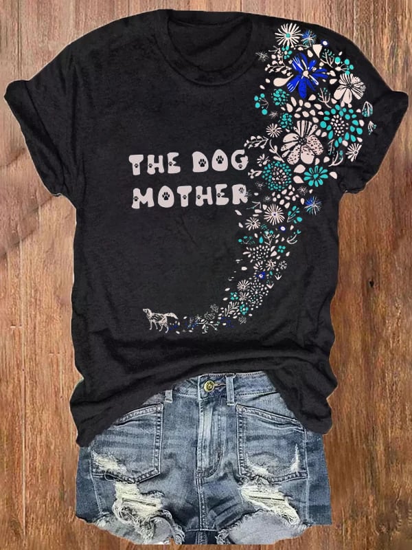 Women's Dog Print Casual T-Shirt