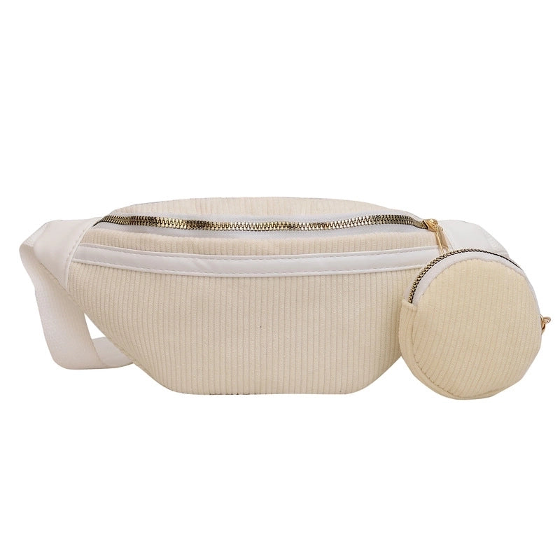 Women's Synthetic Leather Solid Color Basic Classic Style Dumpling Shape Zipper Bag Sets Fanny Pack