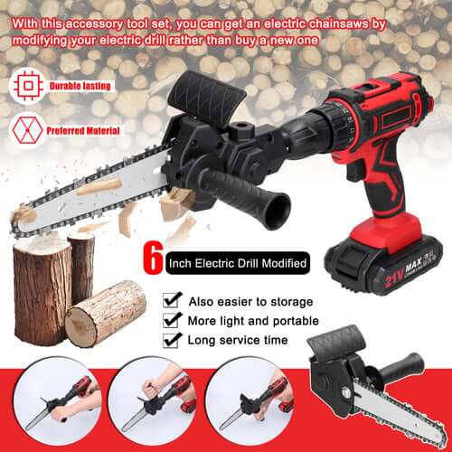 🔥Hot sale - 4/6 Inch Electric Drill Modified To Electric Chainsaw Drill Attachment